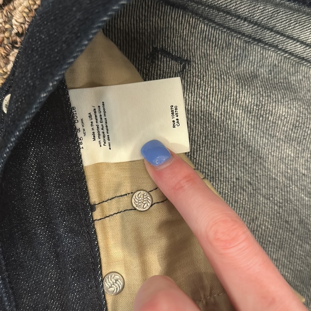 Brand new, never worn dark blue, rag & bone jeans, button up, fly, slim fit 2 - Picture 10 of 12